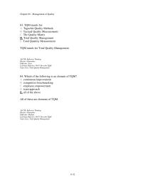 Management Chapter 9 3 Which of the following is an element of TQM