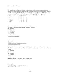 Management Chapter 10 3 95 What The Sample Mean Package Weight