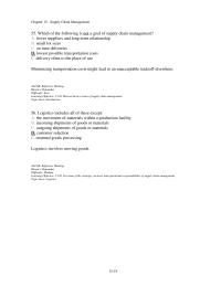 Management Chapter 15 2 55 Which The Following Not Goal Supply