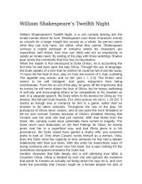 William Shakespeare’s Twelfth Night
