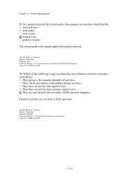 Management Chapter 17 2 55 Project Network The Critical Path The