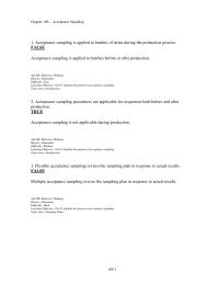 Management Chapter 10s 1 Acceptance Sampling Plans Must Specify The Lot