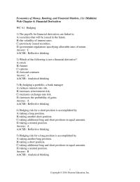 Finance Chapter 4 1 The payoffs for financial derivatives are linked to