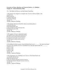 Finance Chapter 15 1 The primary indicator of the Fed’s stance on monetary policy