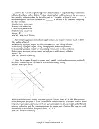 Finance Chapter 22 2 According to aggregate demand and supply analysis