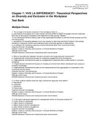 Human Resources Chapter 07 1 The Concept Inclusion exclusion The Workplace Refers