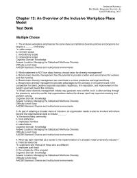 Human Resources Chapter 12 1 The Inclusive Workplace Emphasizes The Same Ideas