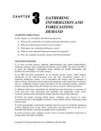 Marketing Chapter 3 Homework Internet And Meeting With Other Company Managers