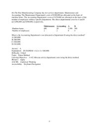 Accounting Chapter 11 2 A producing Department&nbsp; the Fixed Costs The Personnel