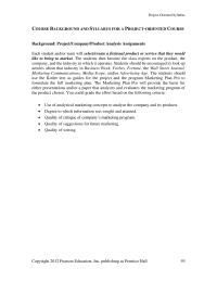 Marketing Syllabus Project Homework Submitted Marketing Plan Projects Due Time Stated
