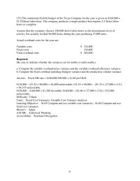 Accounting Chapter 16 5 What Was The Labor Efficiency Variance For