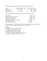 Accounting Chapter 16 7 Photo Corporation makes a product with the following standard&nbsp;