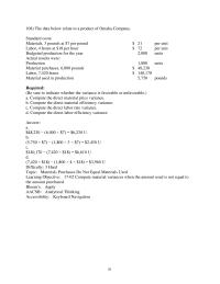 Accounting Chapter 17 5 Compute the direct material efficiency variance