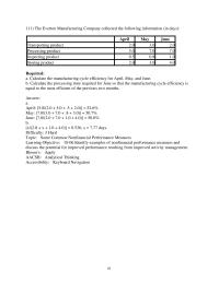 Accounting Chapter 18 4 What The Process Time b What The Inspection
