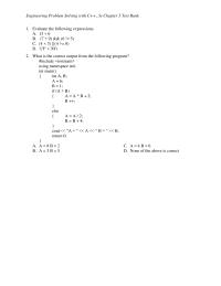 Chapter 3 Chapter 3 Engineering Problem Solving With C Test