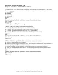 International Business Chapter 1 1 The broadening set of interdependent relationships among people