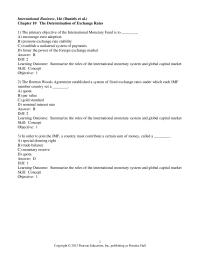 International Business Chapter 10 1 The primary objective of the International Monetary Fund
