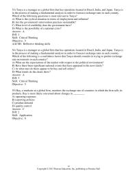 International Business Chapter 10 2 Tanya is a manager at a global firm that has operations
