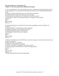 International Business Chapter 14 1 Adiff 2learning Outcome Summarize The Main Entry