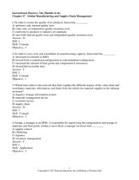 International Business Chapter 17 1 Amazon Most Likely Using A Value added Network SB