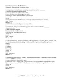 International Business Chapter 18 1 A major reason for the Parmalat accounting scandal