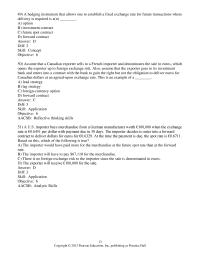 International Business Chapter 19 2 Assume that a Canadian exporter sells to a French importer