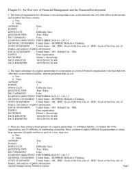 Finance Chapter 1 1 The Corporate Charter Concerned With Things Like