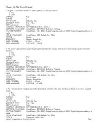 Finance Chapter 9 1 The cost of capital used in capital budgeting should reflect the average