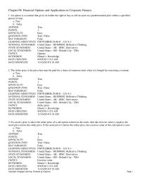 Finance Appendix I 1 The Price The Call Option Will Increase