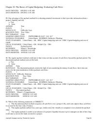 Finance Chapter 10 4 Evaluating Cash Flows e The IRR Method Appeals