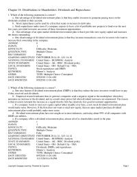 Finance Chapter 14 1 Distributions Shareholders Dividends And Repurchases1