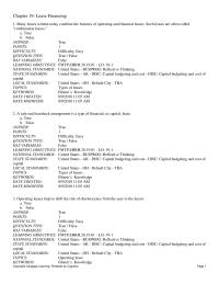 Finance Chapter 19 1 What The Net advantage Leasing NAL Thousands Suggestion