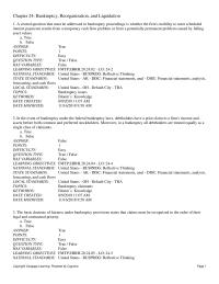 Finance Chapter 24 1 A central question that must be addressed in bankruptcy