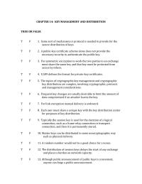 Chapter 14 1 The topics of cryptographic key management