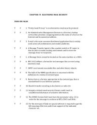 Chapter 19 1 A Message Transfer Agent is like a packet switch
