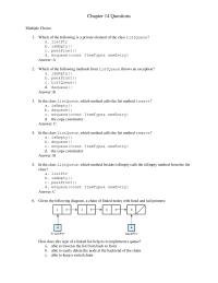 Chapter 14 Newesttestbank14 The Class Listqueue Which Method Calls The
