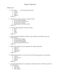Chapter 21 Newesttestbank21 False13 When External Hashing Used You Hash
