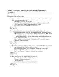 Chapter 5 Chapter 5 Learners With Intellectual And Developmental Disabilities Praxis Effective Transition