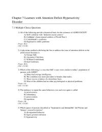 Chapter 7 Chapter 7 Learners With Attention Deficit Hyperactivity Disorder The Results For Academic Outcomes Are Unclear