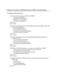Chapter 8 Chapter 8 Learners With Emotional Or Behavioral Disorders Praxis Under Idea