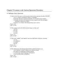 Chapter 9 Chapter 9 Learners With Autism Spectrum Disorders The Natural Inclination