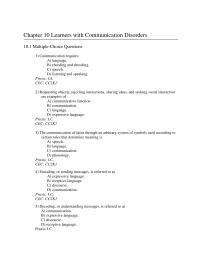 Chapter 10 Chapter 10 Learners With Communication Disorders Fiona Requests Ball From Her Teacher Who