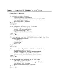 Chapter 12 Chapter 12 Learners With Blindness Or Low Vision Learners With Blindness Low Vision 121