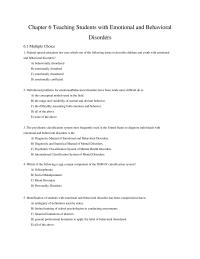 Chapter 6 Chapter 6 Teaching Students With Emotional And Behavioral Disorders Fifteen year old Devon Appears Depressed And Excessively Withdrawn