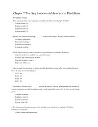 Chapter 7 Chapter 7 Teaching Students With Intellectual Disabilities The Term Mental Retardation Has Been Criticized