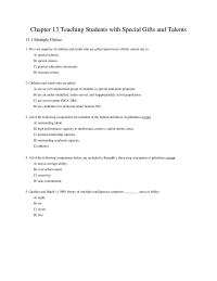 Chapter 13 Chapter 13 Teaching Students With Special Gifts And Talents Students Who Are Gifted Are Not Utilized