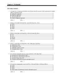 Chapter 5 1 Given That Events And Are