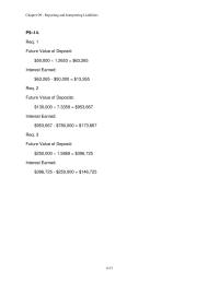 Accounting Chapter 9 Homework Interest Revenue Prior Balance 9 Cr Fund