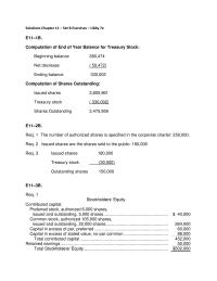 Accounting Chapter 11 Homework Req Stockholders Equity Contributed Capital Common Stock