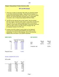 Finance Chapter 9 Homework&nbsp;The IRR formula requires that an initial “guess” value be entered.We have chosen